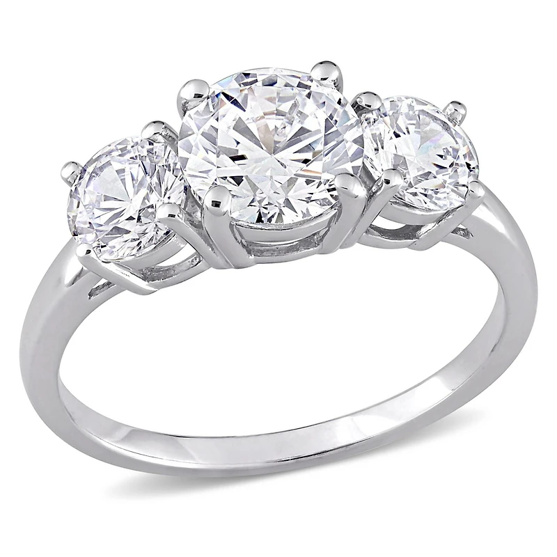 Bague de fiançailles à 3 pierres de Miabella avec 3-3/4 Carat PBT de Zircon Cubique en argent sterling