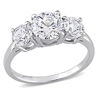 Bague de fiançailles à 3 pierres de Miabella avec 3-3/4 Carat PBT de Zircon Cubique en argent sterling