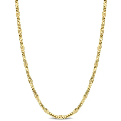 Miabella 18k Yellow Gold Plated Sterling Silver Curb Link Necklace