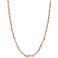 Collier chaîne à gourmette de Miabella en argent sterling plaqué en or rose 18K