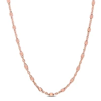 Collier chaîne station de perlée de Miabella en argent sterling plaqué en or rose 18K