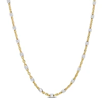 Miabella 18k Yellow Gold Plated Sterling Silver Bead Station Necklace