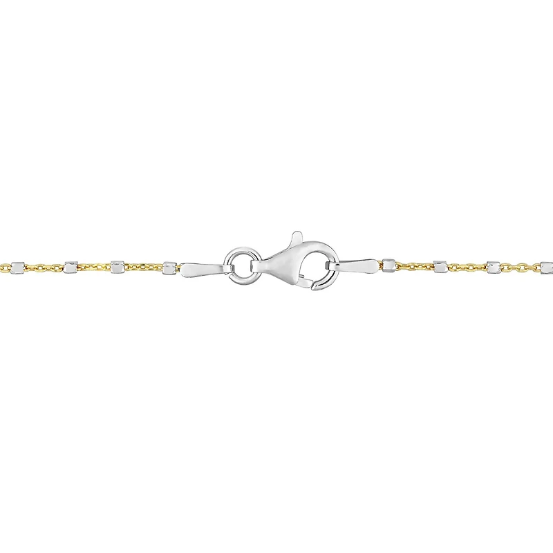 Miabella 18k Yellow Gold Plated Sterling Silver Bead Station Necklace
