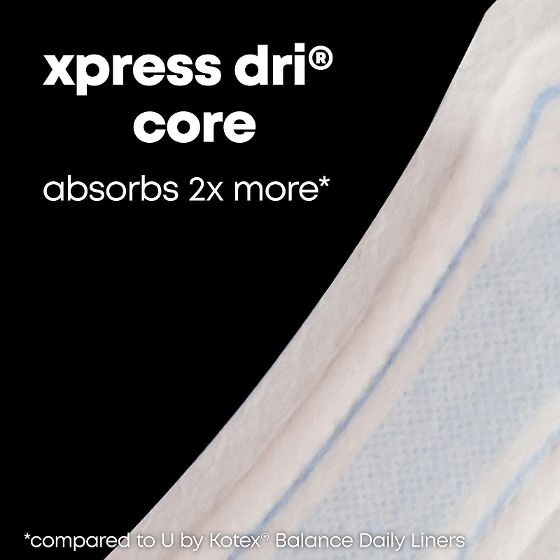 U by Kotex Lightdays PLUS Liners, Regular, Fragrance-Free