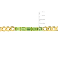 Bracelet chaîne à maillons figaro de Miabella avec 2-4/5 Carat PBT de Péridot en argent sterling plaqué en jaune