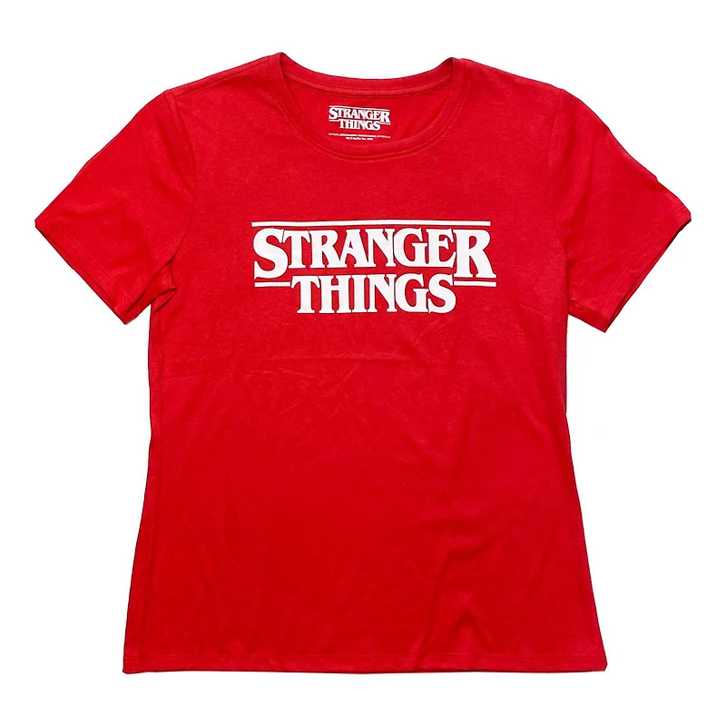 Stranger Things Ladies Logo Short Sleeve T-Shirt, Sizes: XS-XL