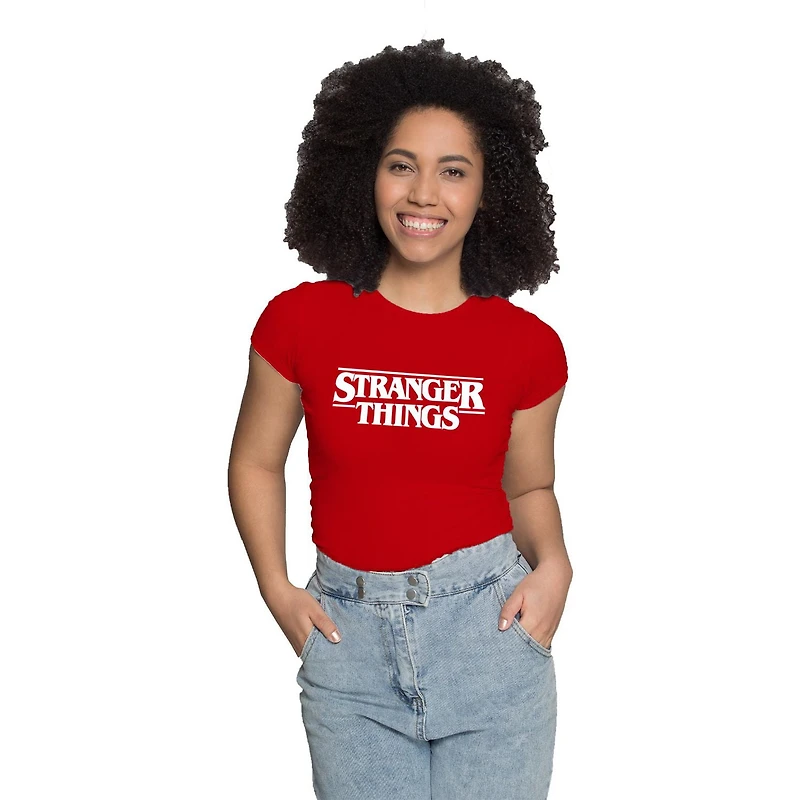 Stranger Things Ladies Logo Short Sleeve T-Shirt, Sizes: XS-XL