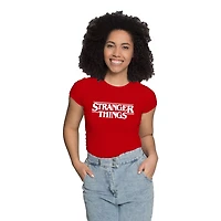 Stranger Things Ladies Logo Short Sleeve T-Shirt, Sizes: XS-XL