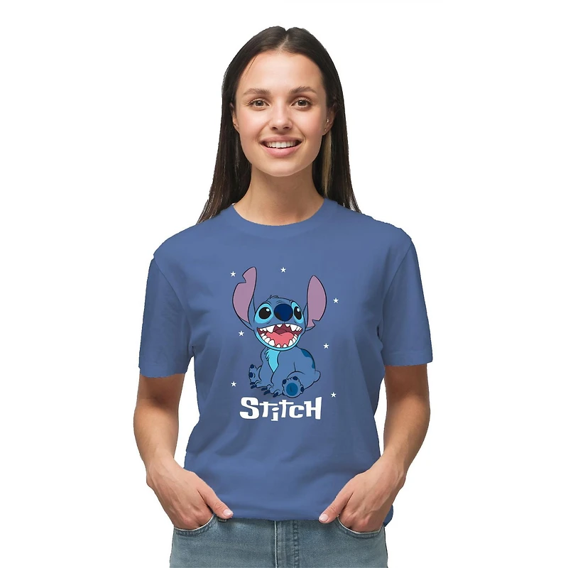 Disney Lilo & Stitch Ladies Stars Short Sleeve T-Shirt