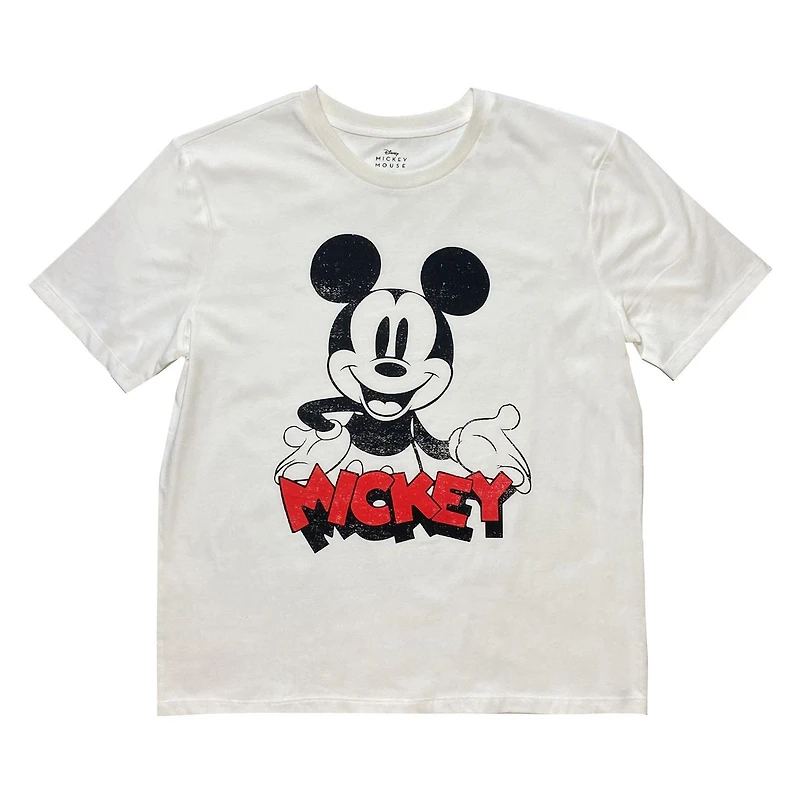 Disney T-shirt à manches courtes Mickey Mouse pour femme Tailles: TP-TG