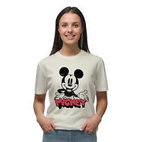 Disney T-shirt à manches courtes Mickey Mouse pour femme Tailles: TP-TG