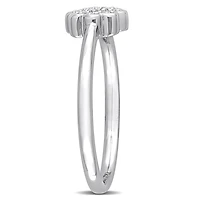 Miabella Diamond Accent Sterling Silver Floral Ring