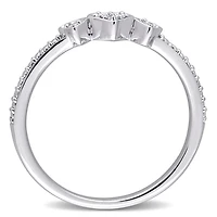 Miabella Diamond Accent Sterling Silver Triple Heart Promise Ring