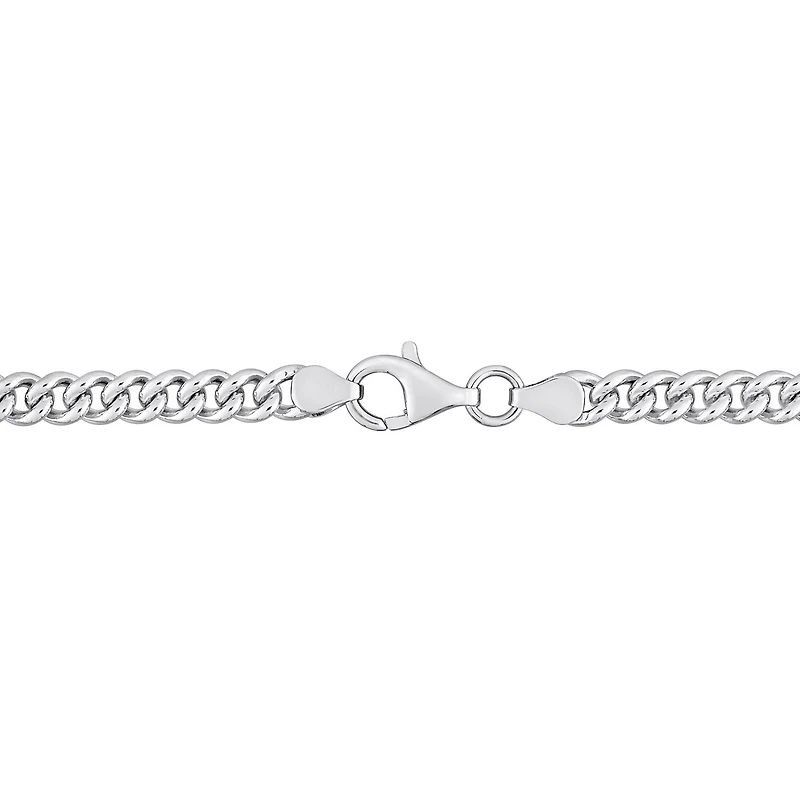 Miabella 1-1/4 Carat T.G.W. Created Blue Sapphire Sterling Silver Curb Link Bracelet