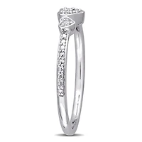 Miabella Diamond Accent Sterling Silver Triple Heart Promise Ring