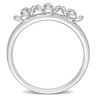 Bague de promesse triple fleur de Miabella avec accents de diamants en argent sterling