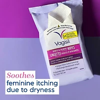 Vagisil® Gentle & Calming Feminine Wipes (Pouch), 20 Flushable wipes