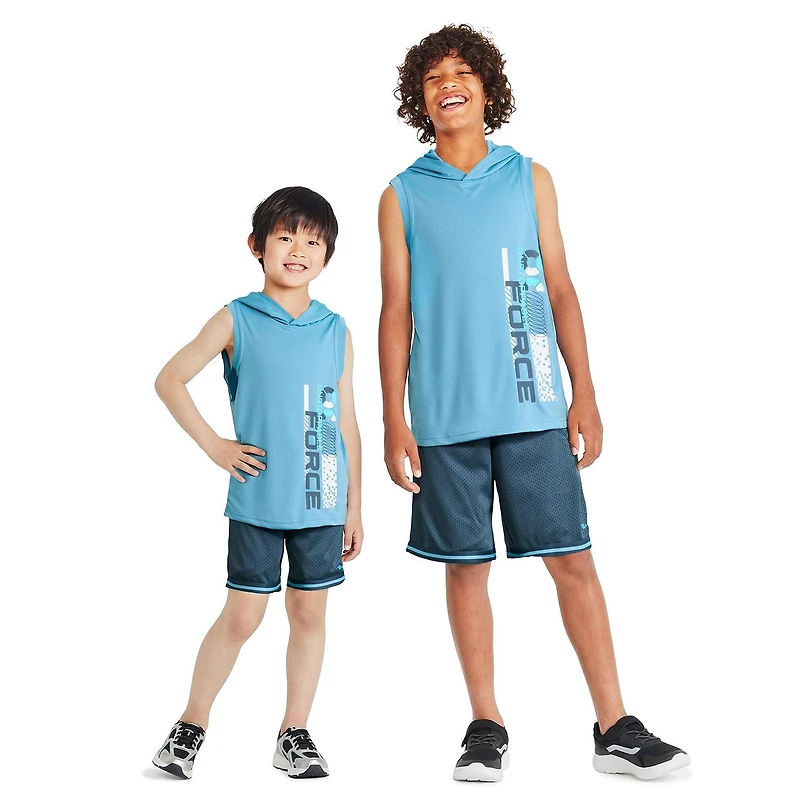 Ensemble 2 pièces avec débardeur à capuchon Athletic Works pour garçons.