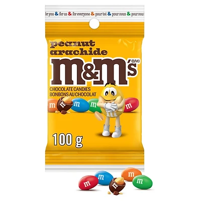 M&M’S, bonbons au chocolat au lait, arachide, format partage, 100 g<br>M&M’S, bonbons au chocolat au lait, arachide, format partage, 100 g