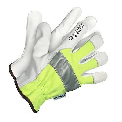 Forcefield Men's Hi-Visibile Goatskin Grain Leather Driver's Gloves<br>*On-Line Exclusive