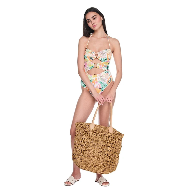 No Boundaries Women's O-Ring One Piece Swimsuit