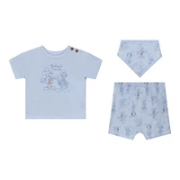 Disney Mickey & Friends Shorts Set w/Bib