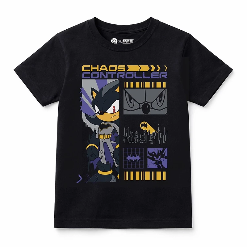 Sonic the Hedgehog x DC Shadow the Hedgehog Batman Chaos Controller Boys Black Graphic T-Shirt -Online Exclusive