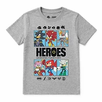 T-shirt à Graphique Gris pour Garçons Sonic le Hérisson x DC Batman Heroes Working Together -Exclusivité en Ligne