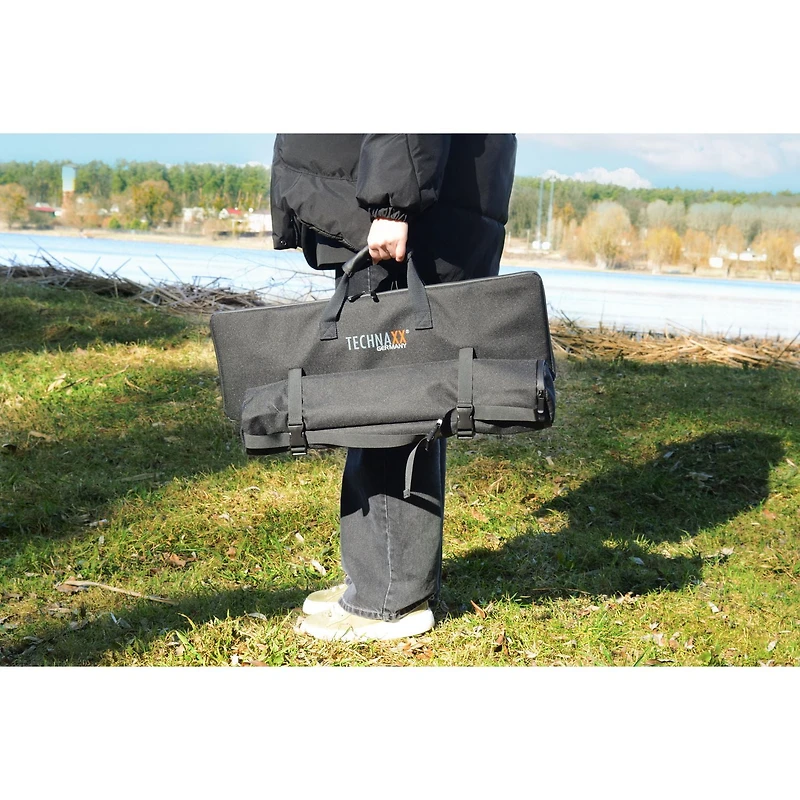 TECHNAXX TX-251 20-WATT FOLDABLE SOLAR CAMPING TABLE - BLACK