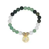 Luxury Designs Shades of green genuine gemstone stretch bracelet