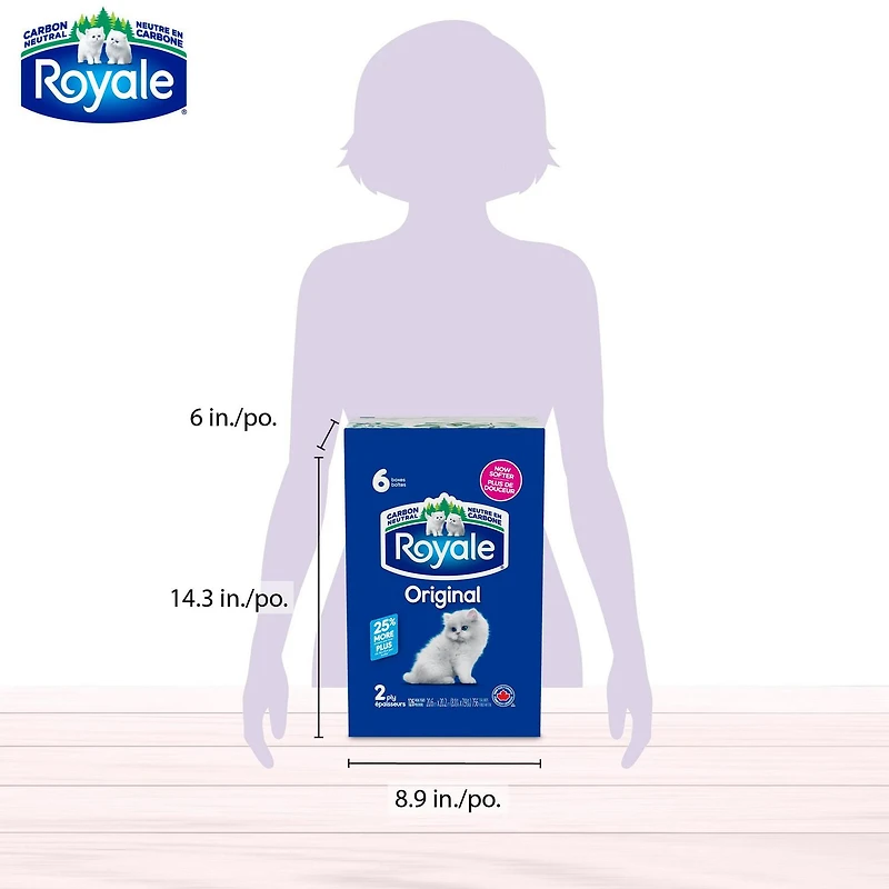 Mouchoirs Royale Original, 6 boîtes, 126 mouchoirs par boîte 2 ép.,756 Mouchoirs