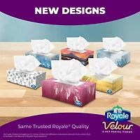 Royale Velour Facial Tissue, 12 Flat Boxes, 88 Tissues per box