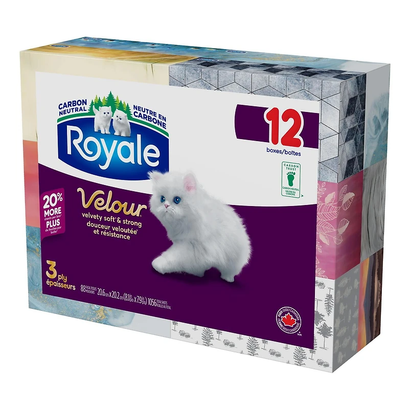 Mouchoirs Royale Velour, boîtes