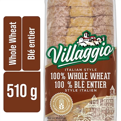 Villaggio®  Italian Style 100% Whole Wheat Thick Sliced Bread, 510 g