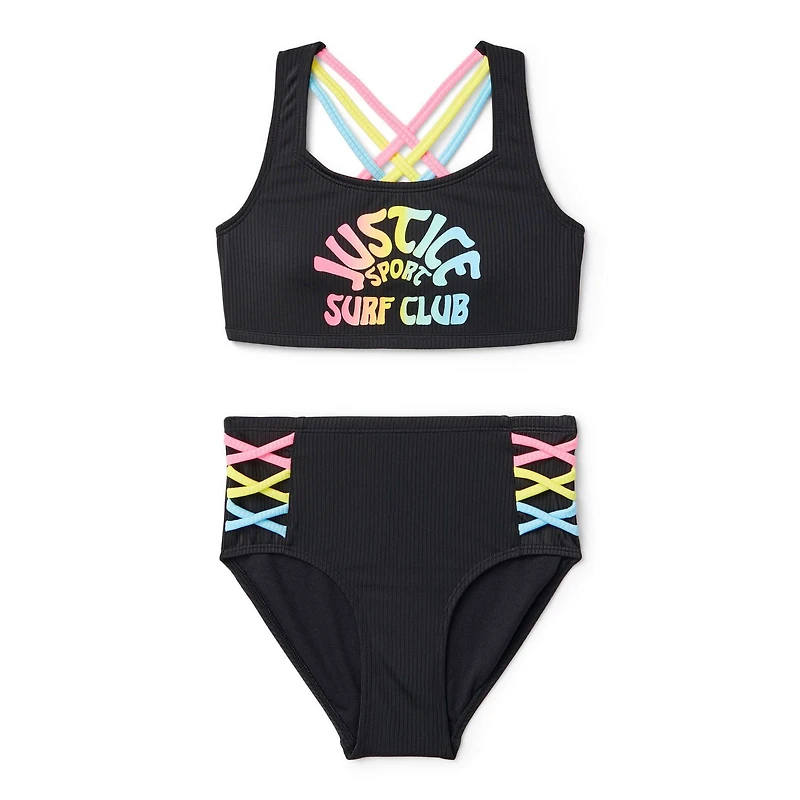 Justice Girls' Lace-Up Bikini 2-Piece Set