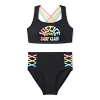 Justice Girls' Lace-Up Bikini 2-Piece Set
