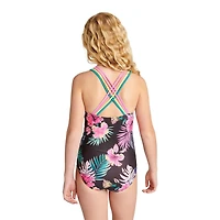 Justice Girls' Strappy-Back Swimsuit 1-Piece