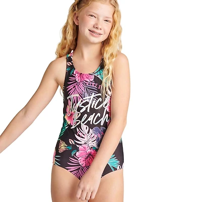 Maillot de bain 1 pièce avec lanières à l’arrière Justice pour filles