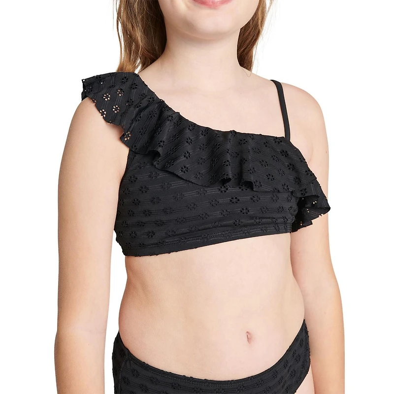 Bikini 2 pièces crocheté avec volants asymétriques Justice pour filles
