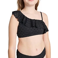 Bikini 2 pièces crocheté avec volants asymétriques Justice pour filles
