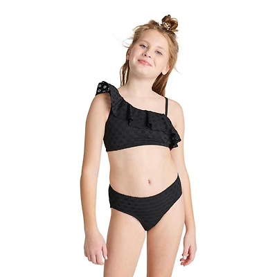 Bikini 2 pièces crocheté avec volants asymétriques Justice pour filles