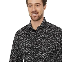 George Men's Printed Slim Fit Dress Shirt
