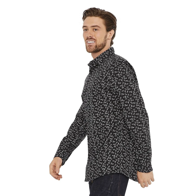 George Men's Printed Slim Fit Dress Shirt
