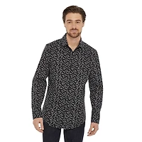 George Men's Printed Slim Fit Dress Shirt