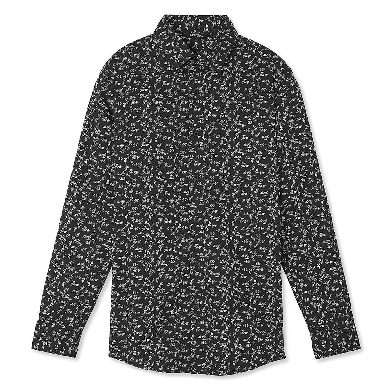 George Men's Printed Slim Fit Dress Shirt