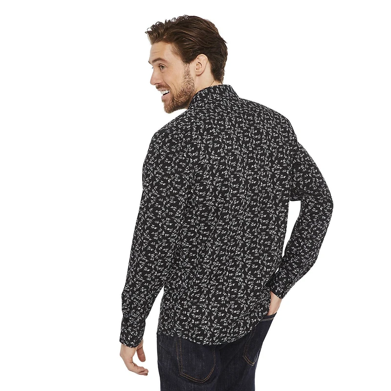 George Men's Printed Slim Fit Dress Shirt