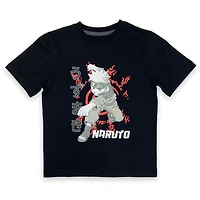 Naruto T-shirt de base pour garçon. Ce t-shirt à col rond pour garçons a des manches courtes et un imprimé tendance et Tailles TP à TG