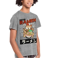 Ramen Boy's basic tee shirt. This boys crew neck tee shirt has short sleeves and a trendy print and, Sizes XS to XL