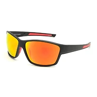 Lunettes de soleil sport enveloppantes Athletic Works noires et rouges