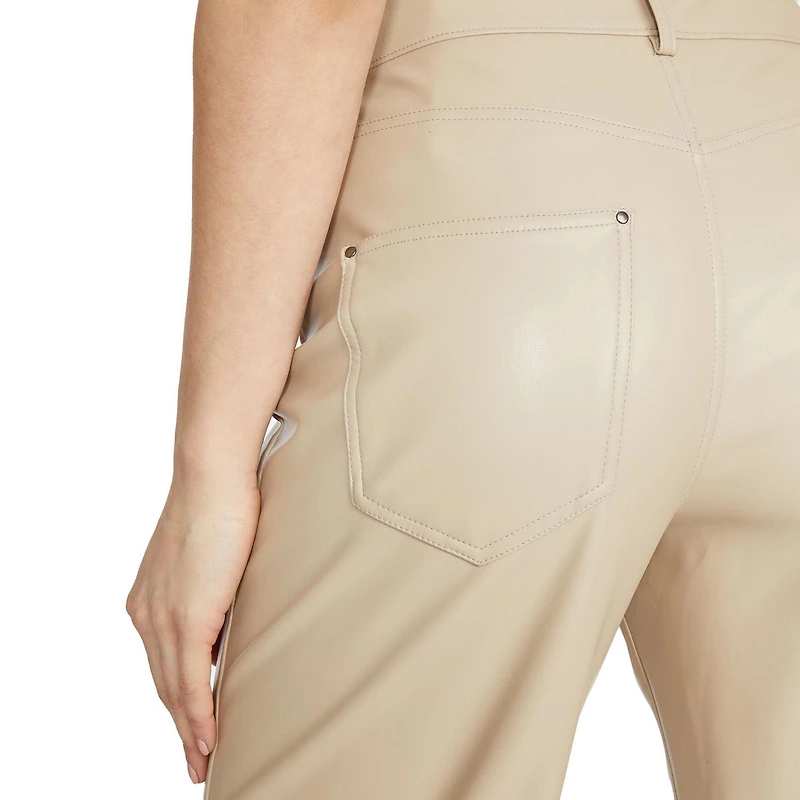 Mexx Women's Faux Leather Straight Flare Pants